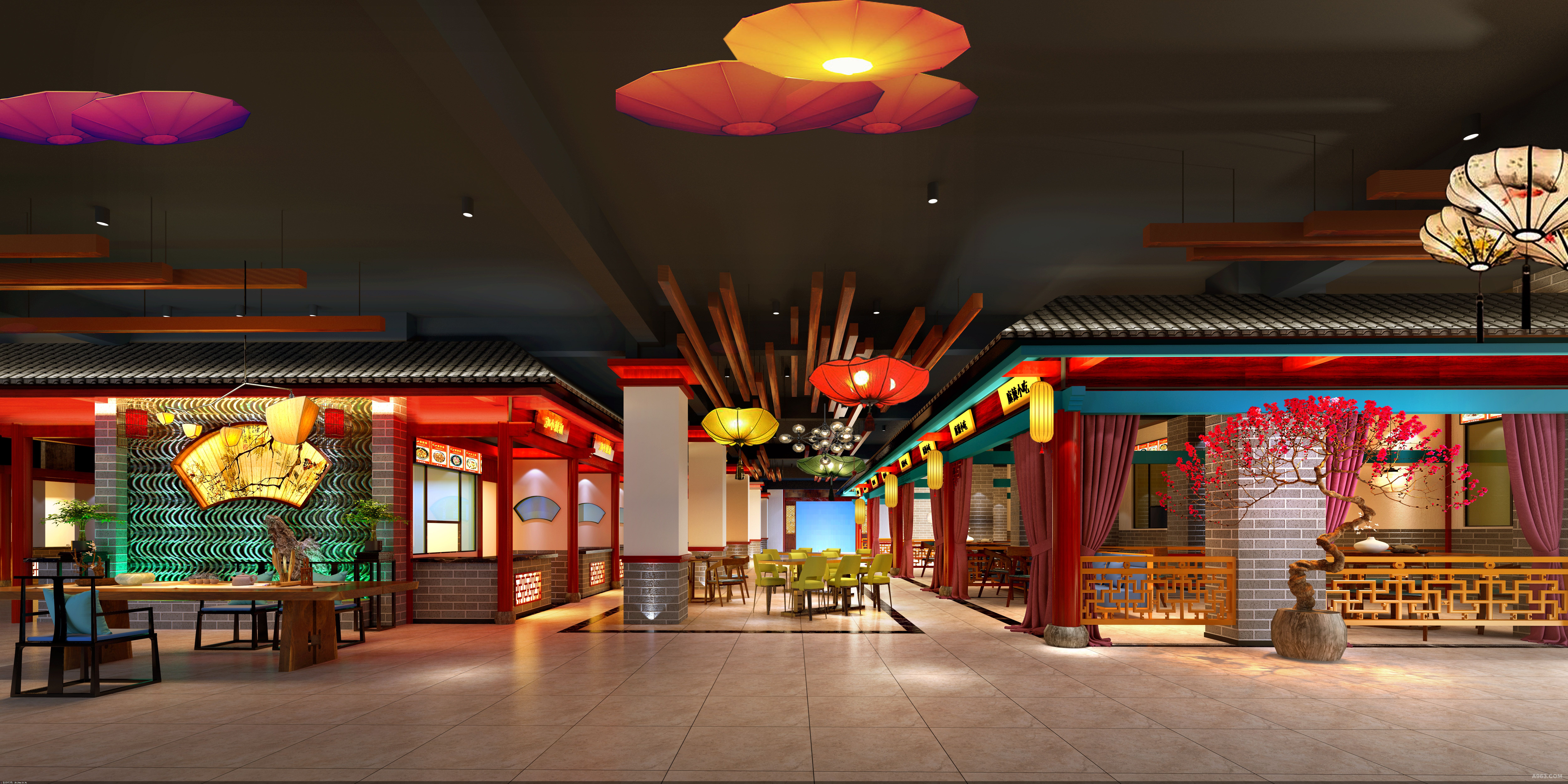 太阳广场美食街 - 餐饮空间 - 卢炳建设计作品案例